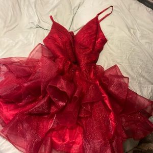 Short fluffy hoco dress